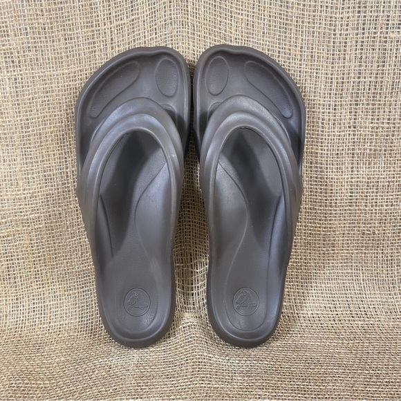 Crocs Sandals Flip Flops Clog ABF Thong Brown Slip On  Size 12 - Picture 9 of 10